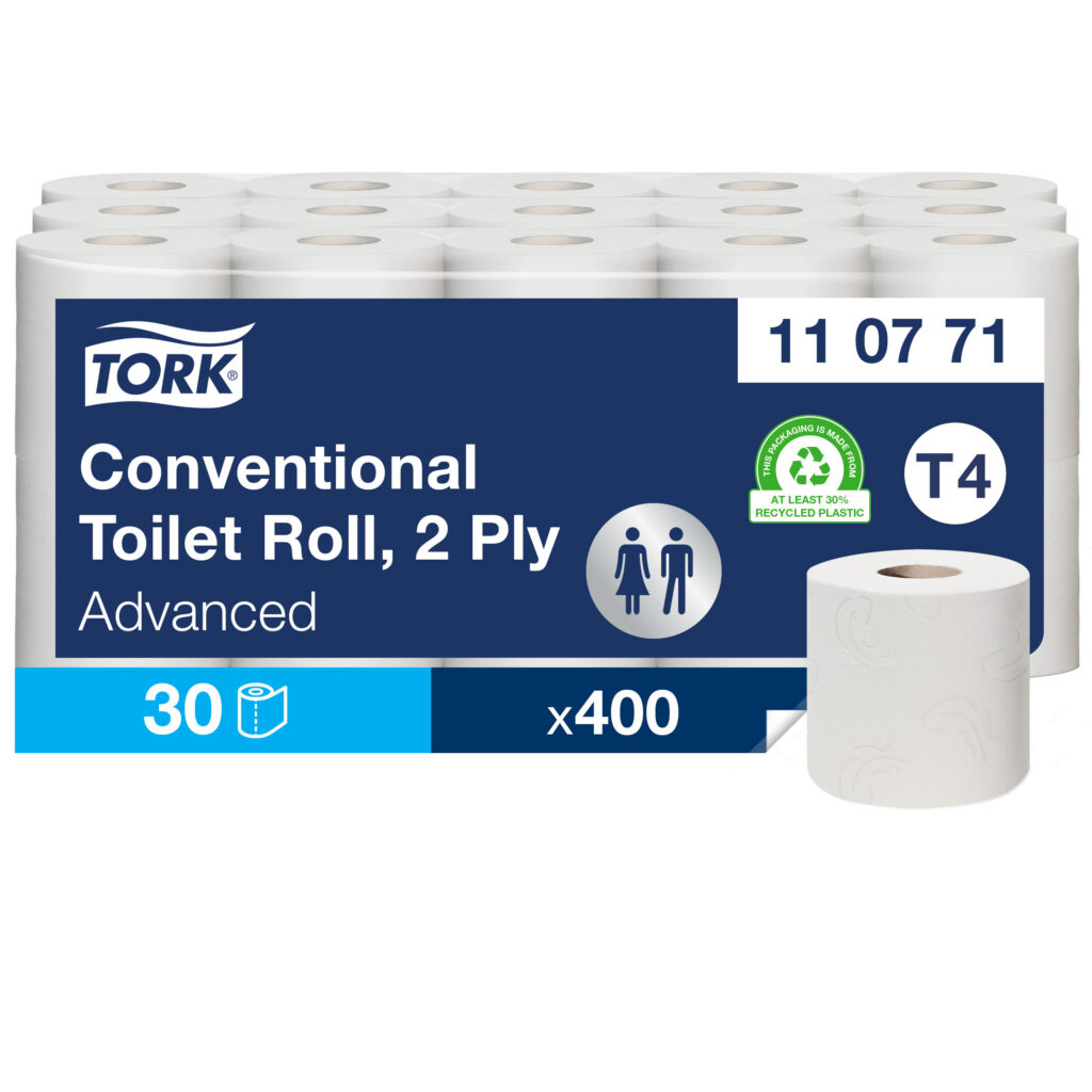 Tork Traditioneel Toiletpapier Advanced, 2-laags, 48mtr/10cm, 400vel/rol, 30rol/pak