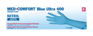 Blue Ultra 400 nitril handschoenen, poedervrij, lang manchet 40cm, blauw, Medium, 50st/dis
