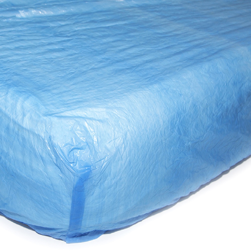 CMT matrasovertrek, cpe, blauw, 30mµ, 210x90x20cm, 10st/zak