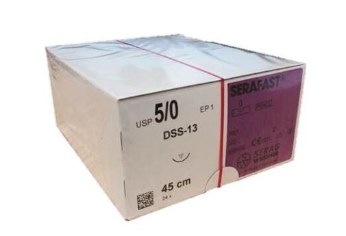 Serafast hechtdraad, ongekleurd, DSS-13 naald, EP 1, USP 5/0, 45cm
