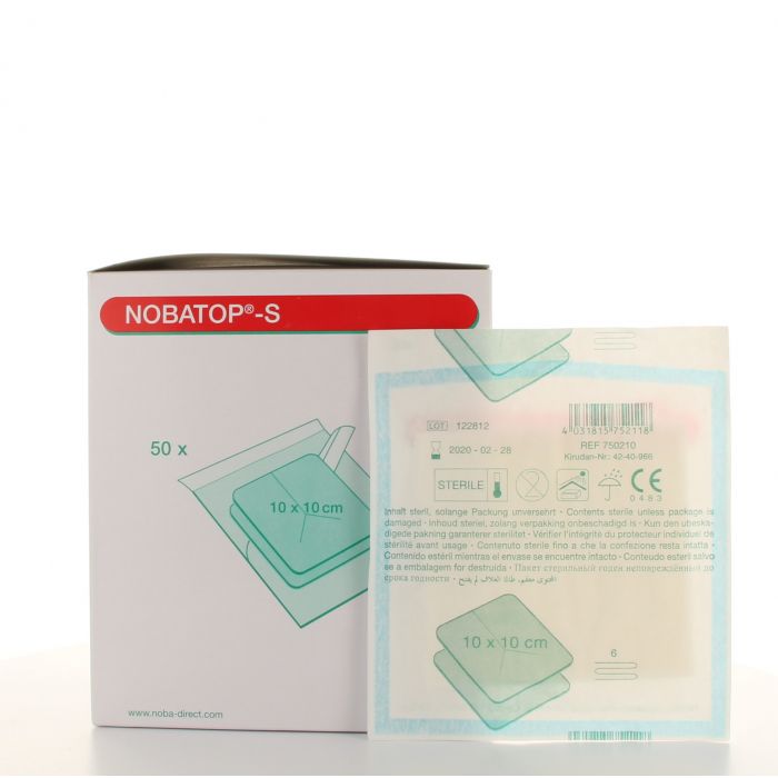 Nobatop 750210 non-woven splitkompres, 10x10cm, steriel