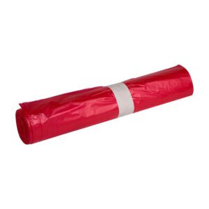 Afvalzak HDPE, 57,5x100cm, virgin, 15my, 70ltr, rood, 50st/rol