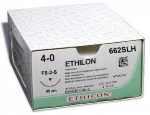 Ethilon hechtdraad m1.5 usp4-0 45cm single armed, fs-2s, zwart, steriel
