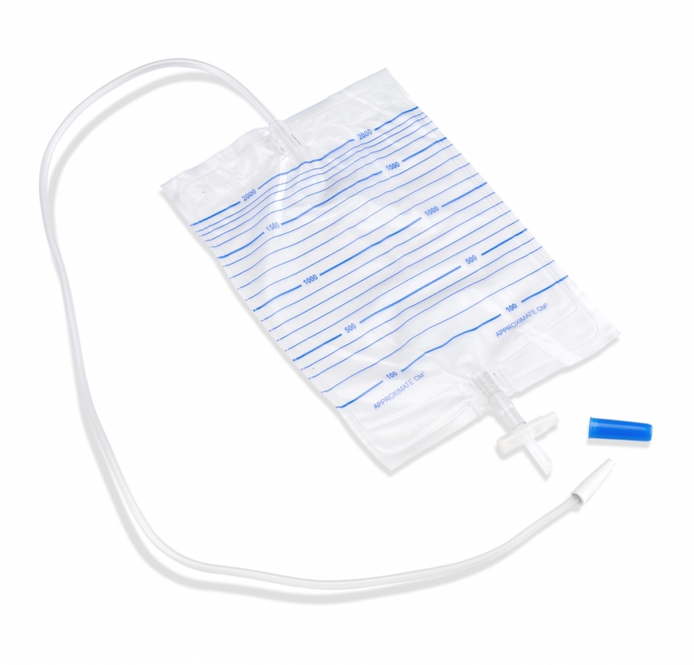 Urinezak Curion 2.000ml, 90cm slang 8078, PP trekkraan, niet steriel
