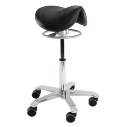 Score Amazone met lendesteun, laag 49-63cm, verstelbare zithoek, alu. kruispoot, Stamskin