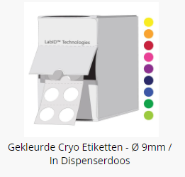 LabID Cryo etiket Ø9mm, roze, 1.100 st/rol