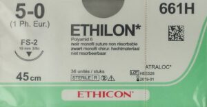 Ethilon zwart monofil 5-0 661H, 45cm met FS2 naald