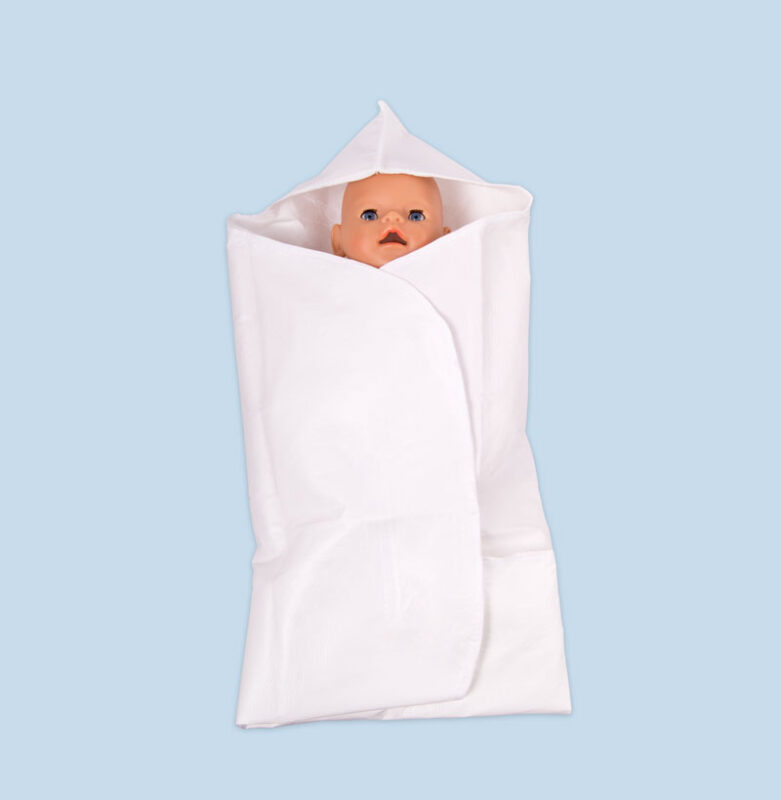 EMDAMED Baby warmtecape, NW microporous 85g/m2, wit, 77×72 cm