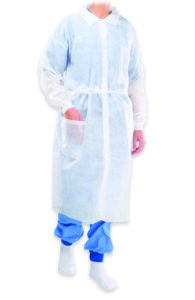 EMDAMED Doktersjas, SMS, met drukknopen en tricot manchet, wit