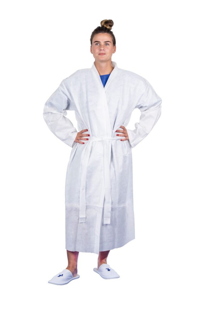 EMDAMED Badjas deluxe, SW, wit, maat L