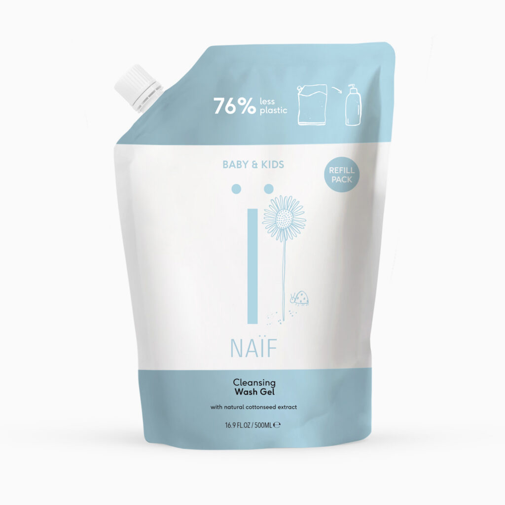 Naïf Care cleansing wash gel, 500ml/refill