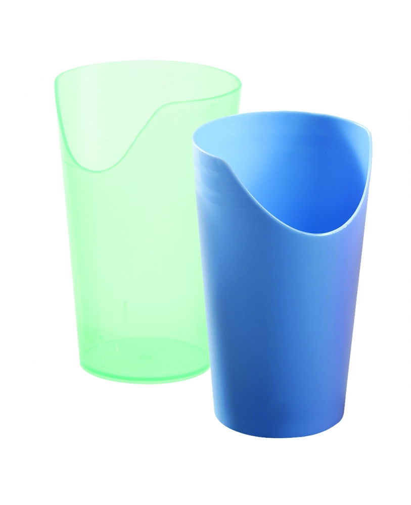 Drinkbeker met neusuitsparing, onbreekbaar plastic, 237 ml, blauw