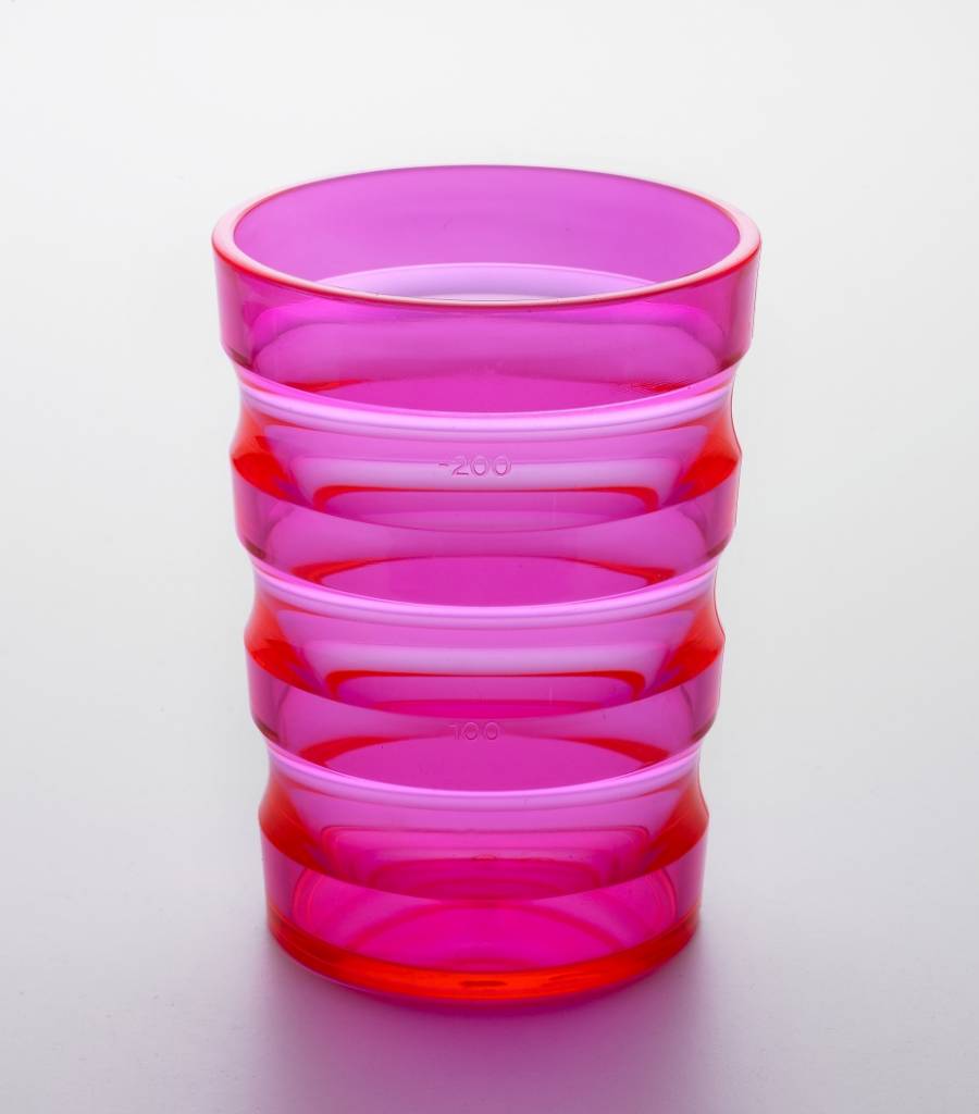 Sure Grip drinkbeker geribbeld, zonder deksel, 200 ml, roze