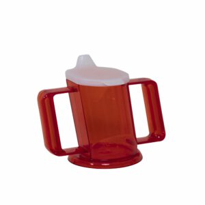 Handy Cup beker, met tuitdeksel en 2 handvatten, 200 ml, rood