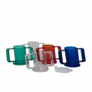 Handy Cup beker, met tuitdeksel en 2 handvatten, institution, 200 ml, transparant