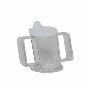 Handy Cup beker met tuitdeksel en 2 handvatten, 200 ml, transparant